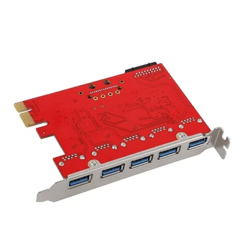 7 Porturi Pcie Pentru USB 3 Converter 3.0 Hub USB3 Să PCI Express Adaptor Controller Card de Expansiune Adaptor Add Pe Carduri - Imagine 2  