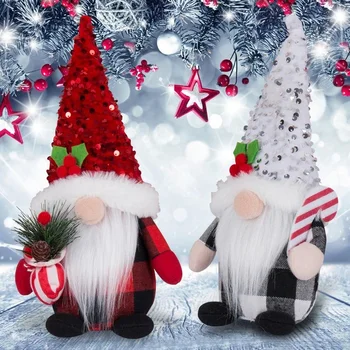 De Anul Nou Cadouri De Crăciun Paiete Fără Chip De Păpușă De Crăciun Rudolf Moș Crăciun Ornamente Papusa Casa Decor - Imagine 1  