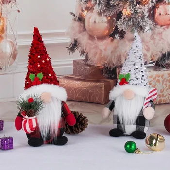 De Anul Nou Cadouri De Crăciun Paiete Fără Chip De Păpușă De Crăciun Rudolf Moș Crăciun Ornamente Papusa Casa Decor - Imagine 2  