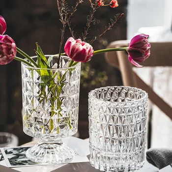 Franceză Creative Cristal Vaza De Sticla Decor Apa Aranjament De Flori Floare De Sticlă Masa Living Decoratiuni - Imagine 1  