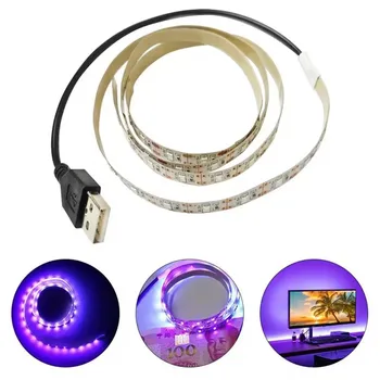 0,5 m 1m 1,5 m 2m 3m 5m UV Ultraviolete Lumina Benzi a CONDUS Nowaterproof DC5V Flexibila SMD 5050 30leds/m Dioda LED Banda Cu USB Wiren - Imagine 1  