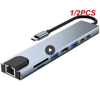 1/2 BUC C HUB Tip C Splitter Pentru 4K Thunderbolt 3 Docking Station, Laptop Adaptor Cu PD SD TF RJ45 Pentru Macbook Air M1 iPad - Imagine 1  