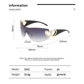 1/2 BUC Designer de Moda ochelari de Soare Femei 2023 Lux Trend y2k ochelari de Soare Femei Umbra ochelari Ochelari de cal 2000 lentes de - Imagine 2  