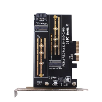1 BUC Adaptor PCIE Placa Dual M. 2 NVME Să Pcie 4X M2 SSD Adaptor 2230-2280 Hard Disk-uri - Imagine 1  