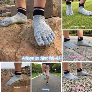 1 Pereche Nouă De Înaltă Calitate, Confortabil 5 Deget Tăiat Rezistent Șosete Non Alunecare Yoga Ciorapi Drumeții Funcționare, Alpinism Arefoot Șosete - Imagine 1  