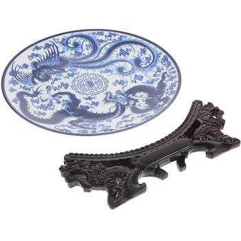 1 Set Albastru Și Alb, Vas De Porțelan Cu Suport Desktop Ceramice Decorative Tava Stil Chinezesc Decor Acasă - Imagine 2  