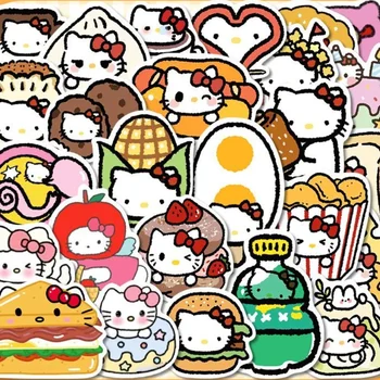 100buc Alimente Drăguț Hello Kitty Pisica Notebook Sticker Ins Creator de Desene animate Autocolant Notebook Material Decor Autocolant - Imagine 1  