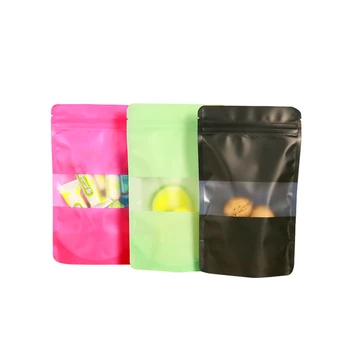 100buc/lot Scrub folie de aluminiu fereastră Deschisă auto ridice sac de mâncare pentru câini gustări mărfuri uscate ceai de flori fermoar pungi de ambalare - Imagine 1  