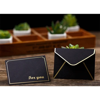 100buc Mini-Plicuri Card Cadou, Plicuri, Plicuri Personalizate, Carduri Cadou de Nunta Plicuri Sau Loc de Card Negru - Imagine 2  