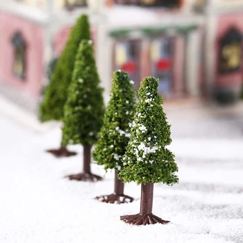 10buc 6 Stiluri de Plastic Model de Copaci in Miniatura Tren de cale Ferată de cale Ferată Aspect Peisaj Peisaj Park Street Decoratiuni de Gradina - Imagine 1  