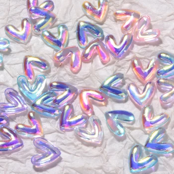 10buc Aurora Colorate Rășină Dragoste Inima 3D Decoratiuni de Arta Unghiilor Manichiura Frumoasa Accesorii en-Gros de Dropshipping - Imagine 1  