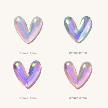 10buc Aurora Colorate Rășină Dragoste Inima 3D Decoratiuni de Arta Unghiilor Manichiura Frumoasa Accesorii en-Gros de Dropshipping - Imagine 2  