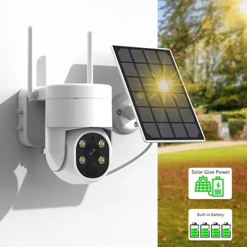 10CH 5MP NVR Consum mai mic Panou Solar Baterie Urmări Supraveghere Sysrtem Wireless 4MP PTZ Camera de Securitate Kit de Supraveghere - Imagine 2  