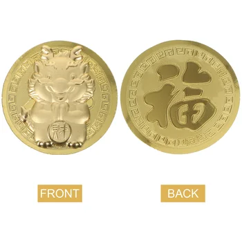 12 de Seturi de Nou-anul Dragonului-an Monede Avere de Monede Monede Comemorative cu Saci - Imagine 2  