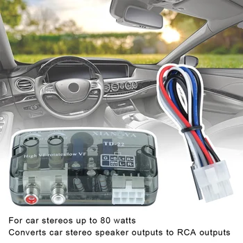 12V Radio Auto RCA Cablu Adaptor de la Mare La mic VF Ieșire Audio Stereo Convertor Auto de Nivel Difuzor Accesorii Cartronics Universal - Imagine 1  