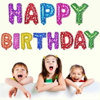 16 Inch Litere HAPPY BIRTHDAY Baloane Folie Fată Băiat Ziua de naștere Partidul de Decorare pentru Copii Alfabet Baloane cu Aer de Copil de Dus Provizii - Imagine 1  
