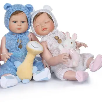 19inch Pictat Deja Terminat Renăscut Baby Doll Gemeni Treaz & de Dormit Nou-născut Baby Doll Detaliu Pictat Piele Bebe Renăscut - Imagine 1  