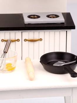 1Set 1:12 casă de Păpuși în Miniatură ustensile de Bucătărie Pan sucitor Spatula Bătător de Ouă Castron Model Ustensile de Bucătărie Decor Jucărie - Imagine 1  