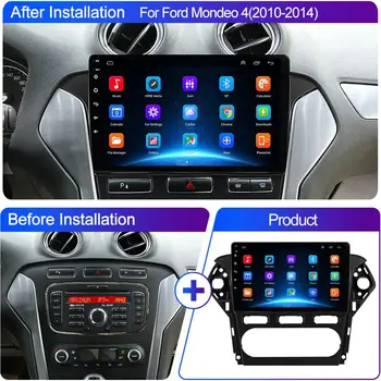 2 Din Android 10 Radio Auto pentru Ford Mondeo 4 Mk4 2010-2013 2014 Carplay Auto Multimedia GPS 2din Autoradio - Imagine 2  