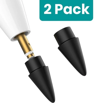 2 Pachet Înlocuire Sfat pentru Apple Pencil Penițe pentru Apple Creion 1 si a 2-a Generație (Negru) - Imagine 2  