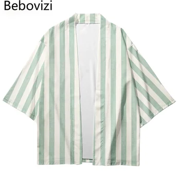 2021 Nou Designer Plus Size Stripe Loose Japoneză Streetwear Cardigan Femei Bărbați Harajuku Haori Kimono Yukata Haine XXXL - Imagine 1  