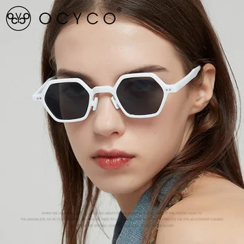 2023 Brand Design Vintage Nit carapace de broască țestoasă Pătrat ochelari de Soare Femei Barbati Retro Negru Albastru Obiectiv poligon Ochelari de Soare 2095 - Imagine 1  
