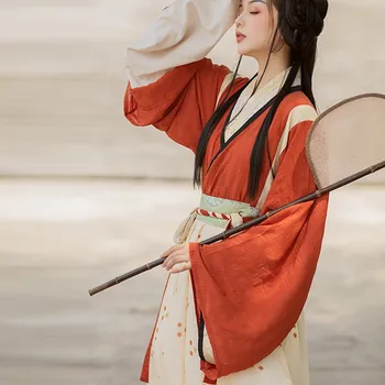 2023 Hanfu Rochie Original Începutul Toamnei Stil Stil Wei Jin Jiao Guler Opt Rupt Fusta Hanfu Rochie Costum - Imagine 2  