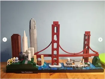 2023 Skyline serie 21043 San Francisco Arhitectura Blocuri Caramizi Jucării Pentru Adulți Copil de Artă de Decorațiuni Cadouri - Imagine 2  