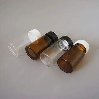 20buc/pachet 20ml (Clar/ Maro) de Sticlă de Etanșare Sticlă Reactiv Eșantion Flacoane din Plastic cu Capac Capac cu filet - Imagine 2  