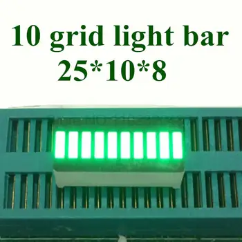 20BUC Ultra luminos verde Pur de 10-segment de lumină bar 10 grila digital cu LED-uri tub de 25x10mm led display - Imagine 1  