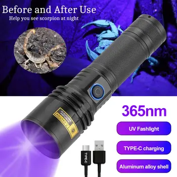 20W 365nm Lanterna UV Ultraviolete BlackLight USB Reîncărcabilă Filtrate Violet Lanterna LED-uri Detector Pentru animale de Companie Covor Pete de Urină - Imagine 1  