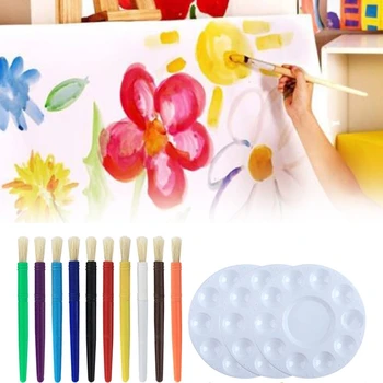 23Pcs Plastic Perie Acuarelă cu Pensulă de Curățare Cupe Palete Portabil Copil de Artă Set pentru Pictura in Acuarela - Imagine 1  