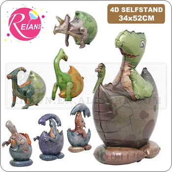 3D în Picioare de Desene animate pentru Copii Dinozaur Ou Balon de Folie de Tyrannosaurus, Triceratops Balon Copil de Dus Jucarie Cadouri de Ziua de nastere Partid Decor - Imagine 1  
