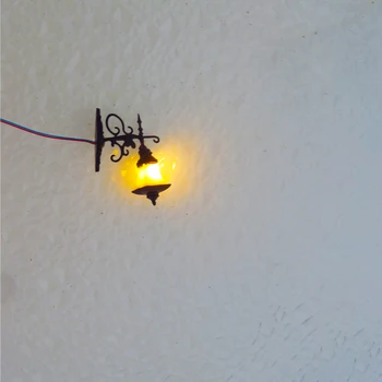 3V 1:87 Ho Scară Montare pe Perete Lămpi Gooseneck Model de Lumină Face Parc LampsTrain de cale Ferată Layout - Imagine 1  