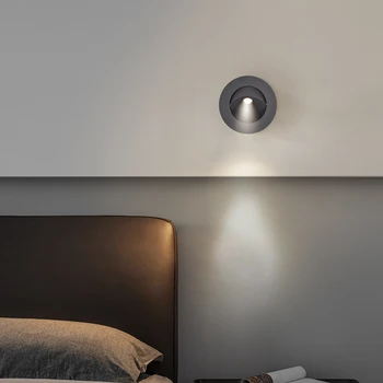 3W LED Pliabil Noptieră Veioză Perete Încastrat de iluminat Comutator Ascuns Flush Mount Hotel, Living, Hol, Dormitor - Imagine 1  