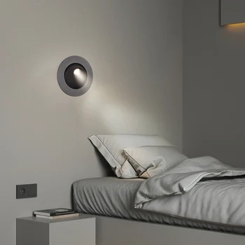 3W LED Pliabil Noptieră Veioză Perete Încastrat de iluminat Comutator Ascuns Flush Mount Hotel, Living, Hol, Dormitor - Imagine 2  