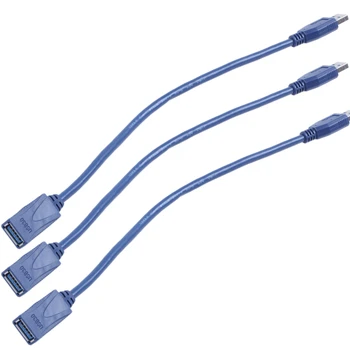 3X Albastru USB 3.0 mascul La Mascul F/M Tip Conector Cablu de Extensie 30Cm - Imagine 1  