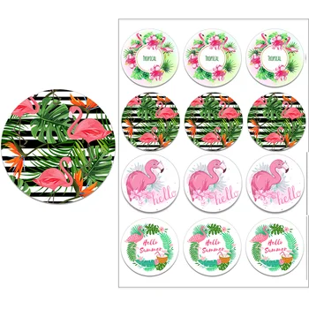 4.5 cm Petrecere Hawaiian Decoratiuni Autocolante Cutie de Cadou Etichete Luau Flamingo Vară Tropical Autocolant Petrecere de Nunta de Decorare - Imagine 1  