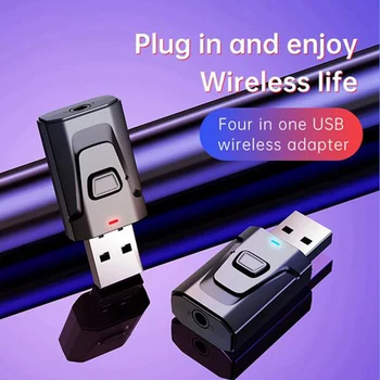4 în 1 USB Bluetooth Transmițător Receptor cu Microfon Handsfree de Asteptare Aux 3.5 mm RCA Stereo Audio Wireless Adapter - Imagine 2  