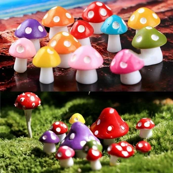 40 buc/Set Artificiale Mini Ciuperci Miniaturi Zână Grădină de Mușchi Terariu Rasina de Artizanat, Decoratiuni Miza Ambarcațiuni 9 X11mm - Imagine 2  