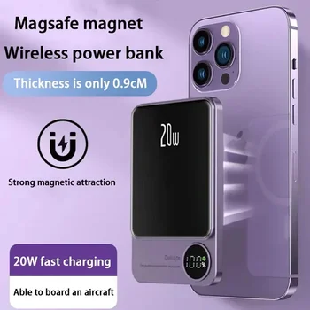 50000mAh Macsafe Magnetic Power Bank PD20W 15W Wireless Încărcător Rapid Auxiliară Externă Acumulator Pentru Magsafe iPhone 15 14 13 - Imagine 1  