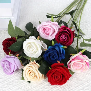 50cm Velvet Rose Plante Artificiale de Lux de Nunta de Decorare Mireasa care Deține Buchet de Partid Eveniment Fereastră Decor Flori False - Imagine 1  