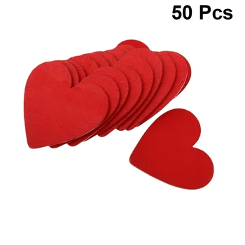 50pcs 3cm Roșu de Dragoste în Formă de Inimă de Lemn Felii Ambarcațiuni Accesoriu din Lemn, Piese de Ornament din Lemn Decupaje de Nunta DIY Material Lemn - Imagine 1  