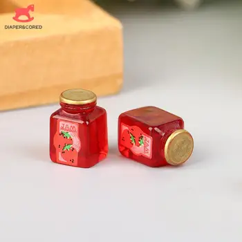 5Pcs/set 1/12 Păpuși Sos de Capsuni Borcan Gem de Păpuși în Miniatură Bucătărie Alimentare Accesorii Papusi Casa Decoratiuni Jucarii - Imagine 1  