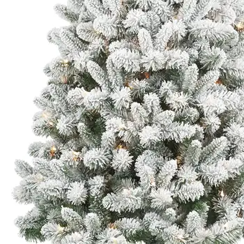 6.5 ft Pre-Aprins s-au înghesuit Frisco Pin Pom de Crăciun Artificial, 250 Clar Lumini, Verde - Imagine 2  