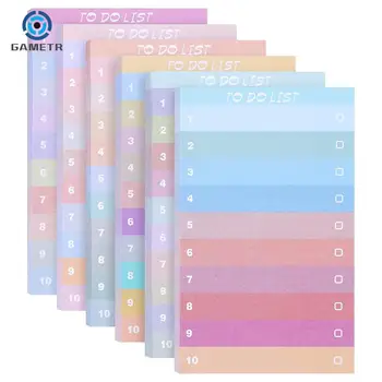 60sheets Curcubeu de Culori Pentru a Face Lista Notepad Scris Memo Pad Memento de zi cu Zi Planificator Notebook Lista de Planificare pentru Biroul de Acasă la Școală - Imagine 1  