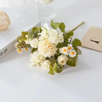 7 Furculita 33cm Artificiale de Trandafir Buchet Nordic Camera de zi Interior Decor Floral Decor Flori Uscate Daisy Flori False - Imagine 2  