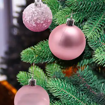 9 BUC Minge de Crăciun Ornamente de crăciun Copac Decoratiuni Agățat Bile pentru Acasă Petrecere de Anul Nou Decor - 2.36 inch, Roz - Imagine 2  