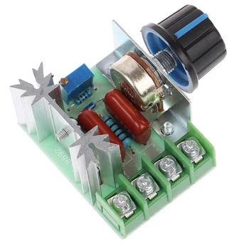 AC 220V 2000W SCR Voltage Regulator Module Variator de Viteză cu Motor Controller cu Termostat Electronic - Imagine 1  