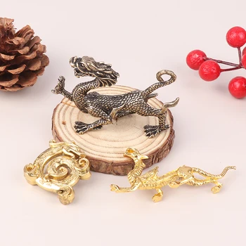 Alamă Zodia Dragon Ornamente Figurine Miniaturi Norocos Bestia 3D Statuia Desktop Decor Acasă Meserii Decoruri Accesorii - Imagine 1  